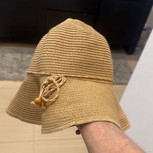 Stylish Straw Adjustable Tan Bucket Hat